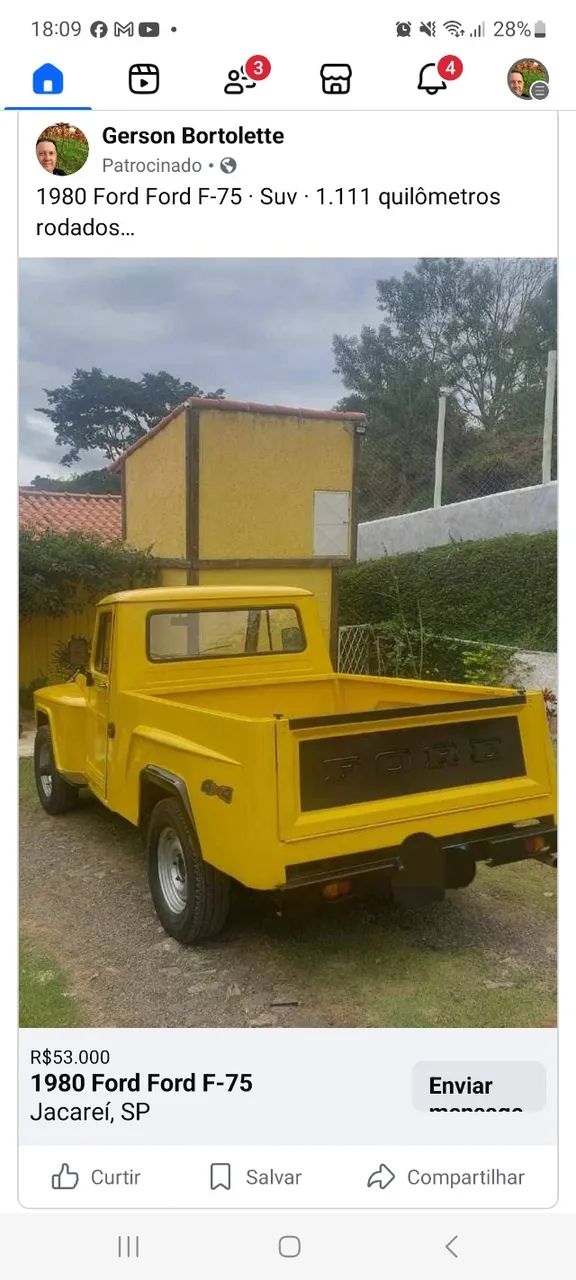 Ford F-75 4X4 2.3 1980