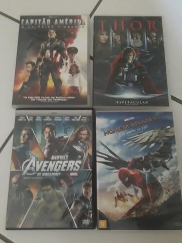 DVDs Capitão América + Thor + Vingadores + Homem Aranha