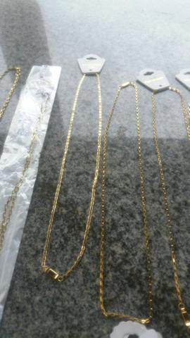 Cordões puseiras e braceletes aço inóxidavel folheados tops - Foto 2
