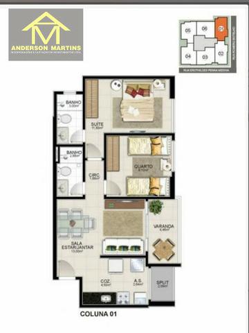 Apartamentos de 02 quartos com 01 suíte e 01 vaga de garagem - Foto 2