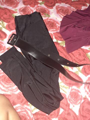 CALÇA legue com Cinto preta - Foto 2