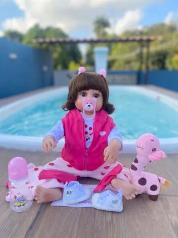 Boneca Bebê Reborn Girafinha Corpo de Silicone Realista Npk -100