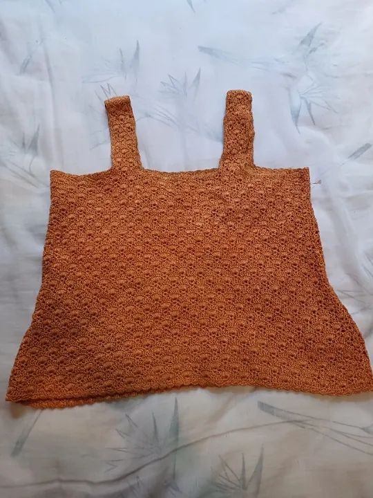 Blusa Feminina de Crochê em Linha Marrom - Foto 4