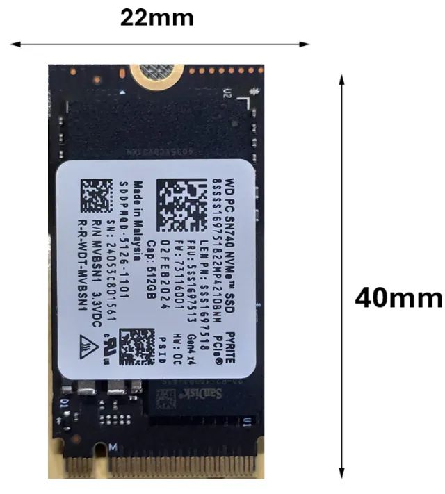 Ssd M.2 NVMe 2240 wd sn740 512GB Pcie Gen4x4 Western Digital - Foto 4