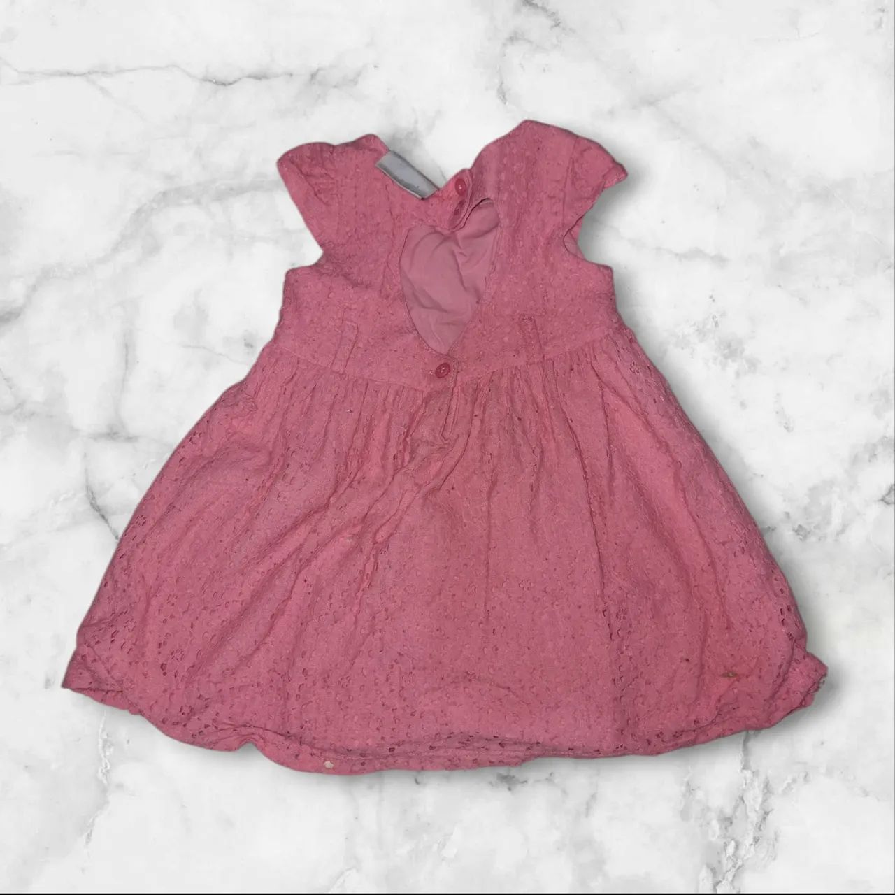 Vestido de renda rosa para menina - Foto 2