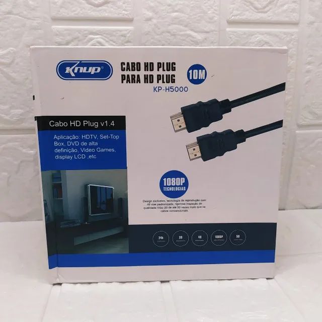 Cabo Hdmi Plug V1.4 10m Hp-h5000 Knup Hdtv Box Dvd Vid Game - Foto 2