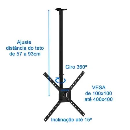 Suporte De Teto Articulado Para Tv Monitor Led Lcd A Brasforma Sbrp Pe As E