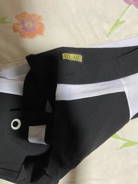 Calça Reta viscose Preta com faixa branca DLART | 38 - Foto 4