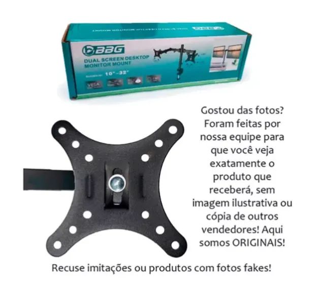 Suporte Para 2 Monitores Duplo Articulado Mesa Ajustável de 10" até 32" - Foto 5