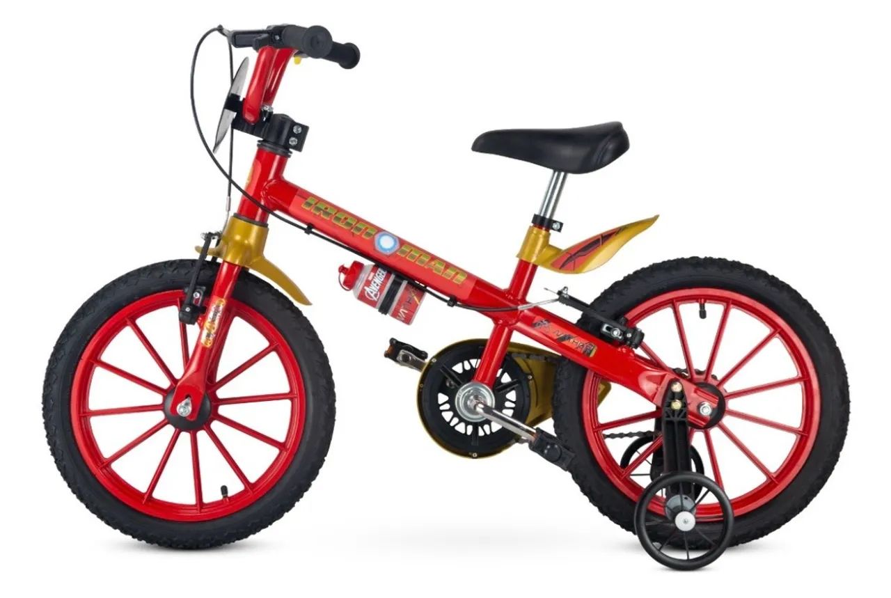 Bicicleta Infantil Menino Aro 16 Homem De Ferro Com Rodinha - Foto 2