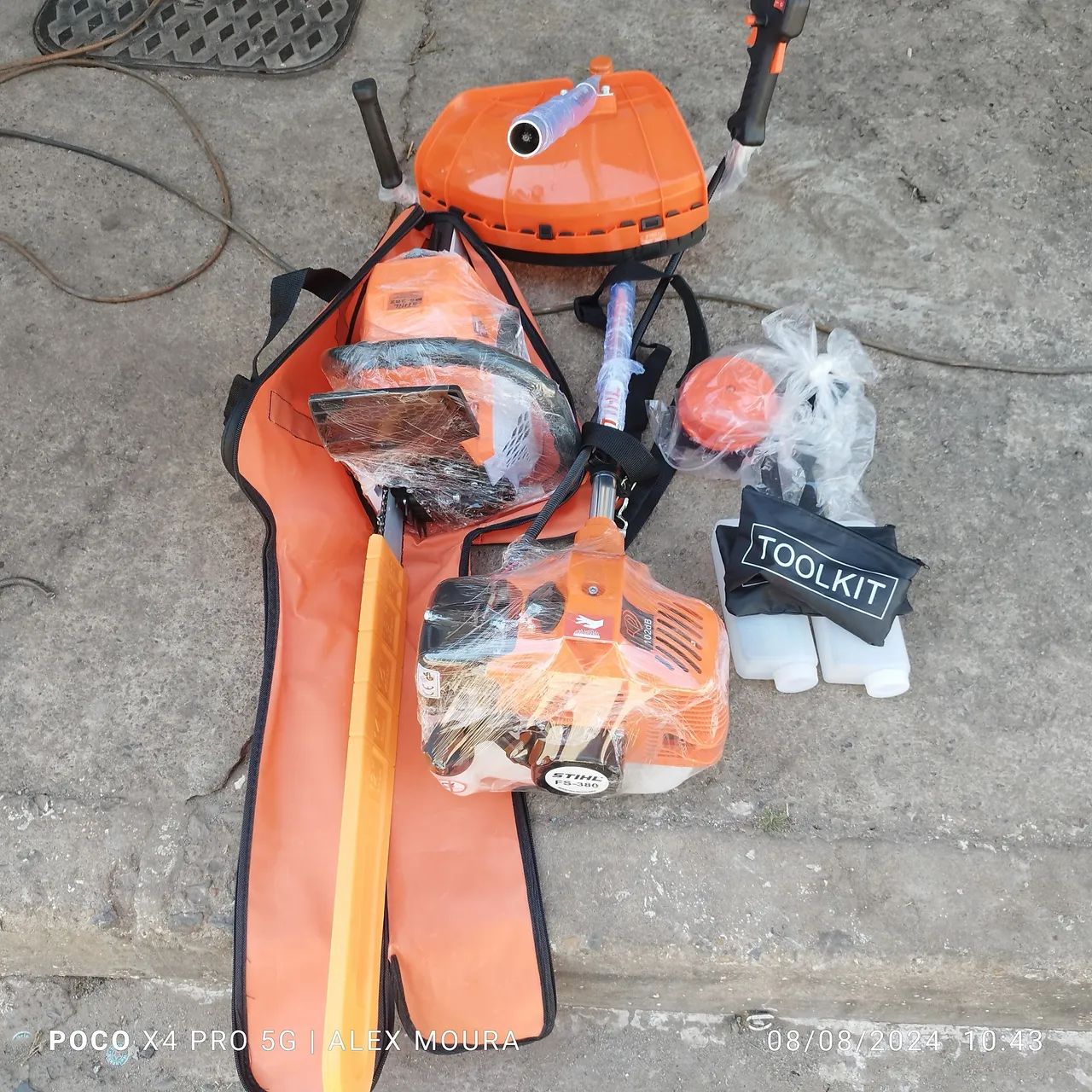 Roçadeira Stihl e motor serra Nova com nota fiscal os dois  2 mil fone *a - Foto 6