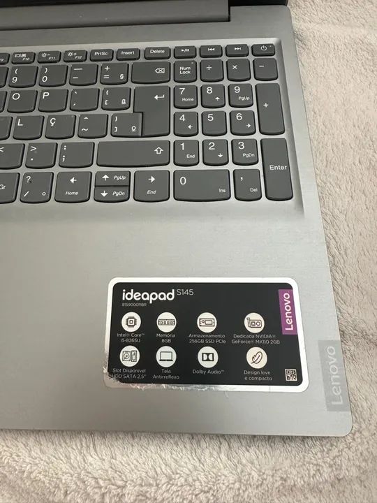 Notebook Lenovo Ideapad S145 - Intel Core i5 - 8GB RAM - 256GB SSD - GeForce MX110 - Foto 3