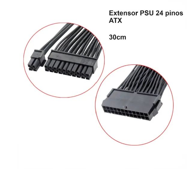 Cabo Extensor Atx Psu 24 Pinos 30cm Placa Mãe - Foto 2