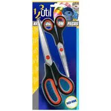 Kit 2 Tesouras Multiuso Aço Inox Artesanato Costura Cozinha - Foto 3