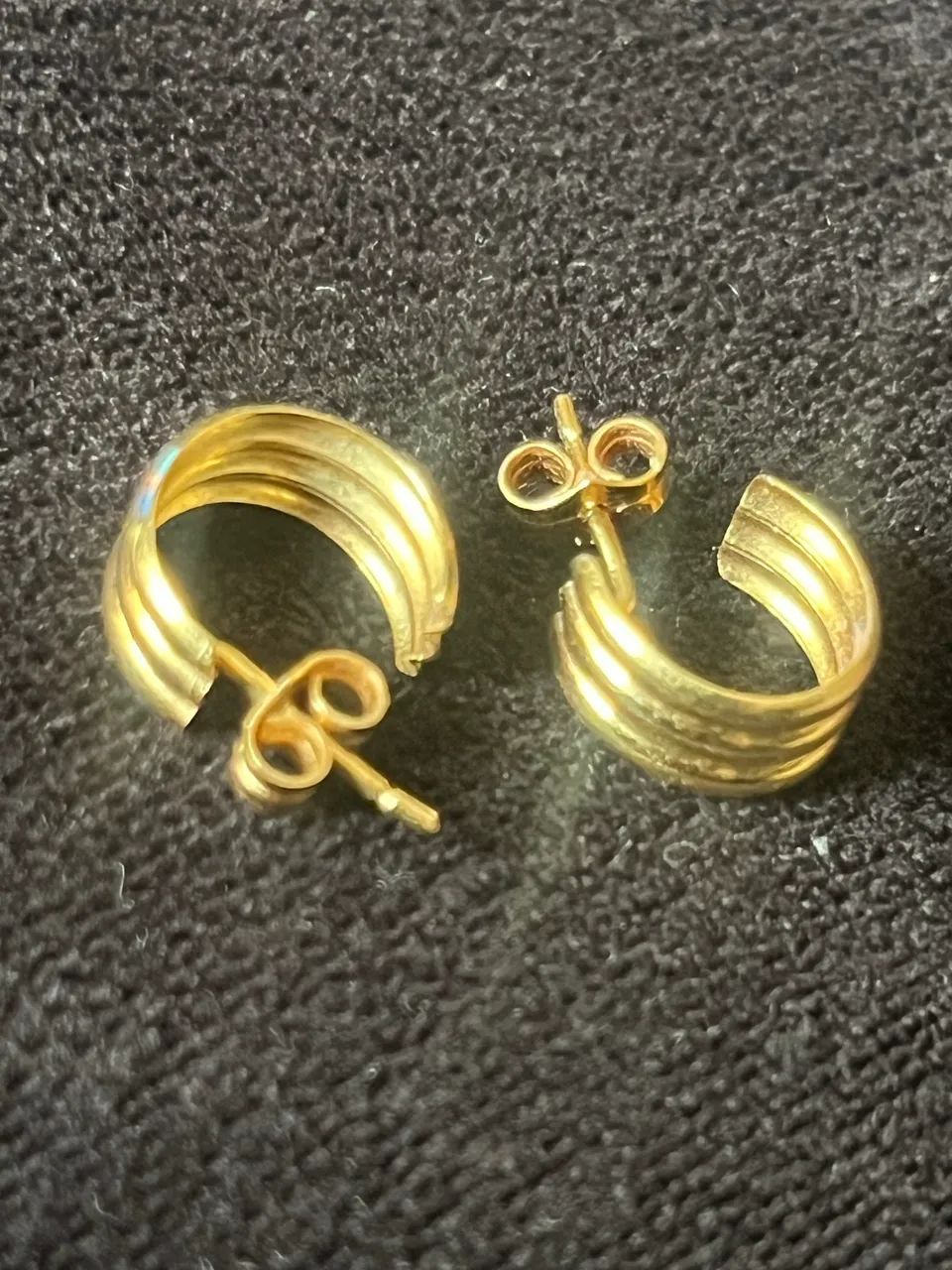 brinco argola ouro amarelo monte carlo - Foto 3