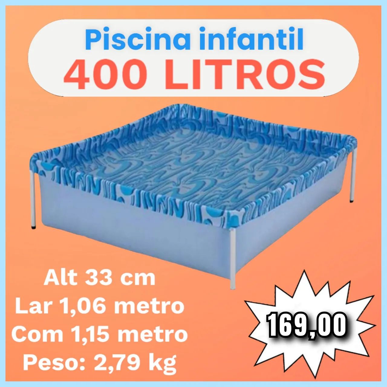 Piscina infantil quadrada mor  - Foto 3