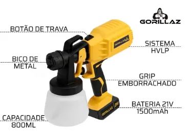 PISTOLA ALTA PRESSAO BATERIA 21V 2000MAH 800ML GORILLAZ - Foto 2