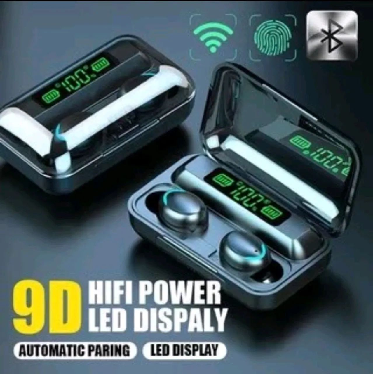 Fone De Ouvido Bluetooth TWS F9-5 Bluetooth 5.0, POWER BANK