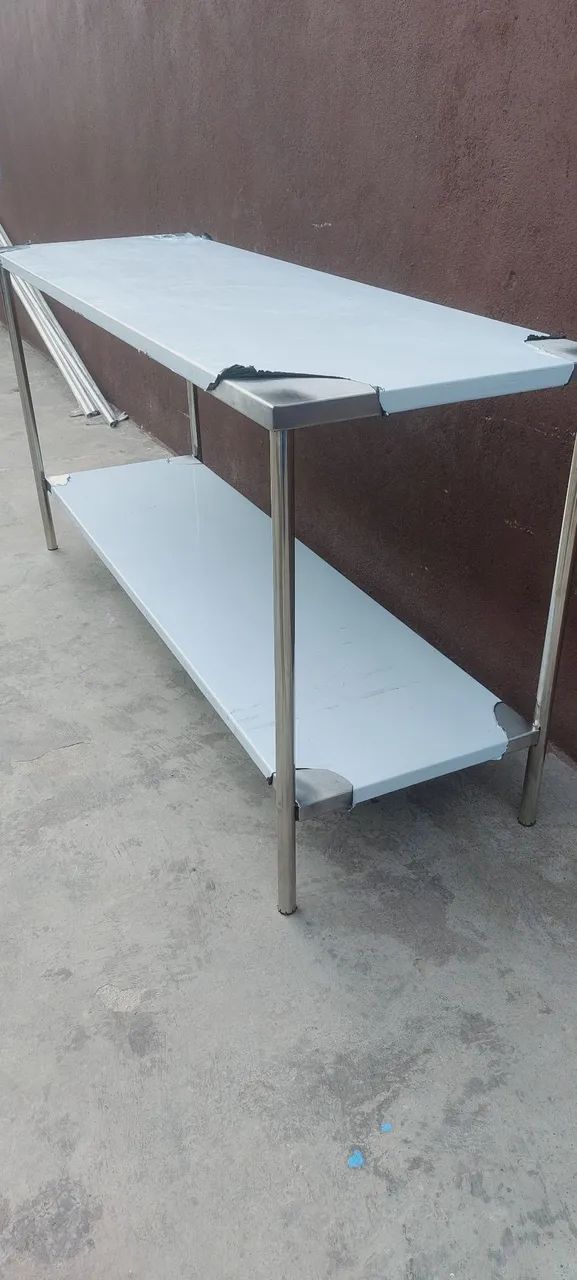 Mesa toda inox 190x60 e 90 de altura 