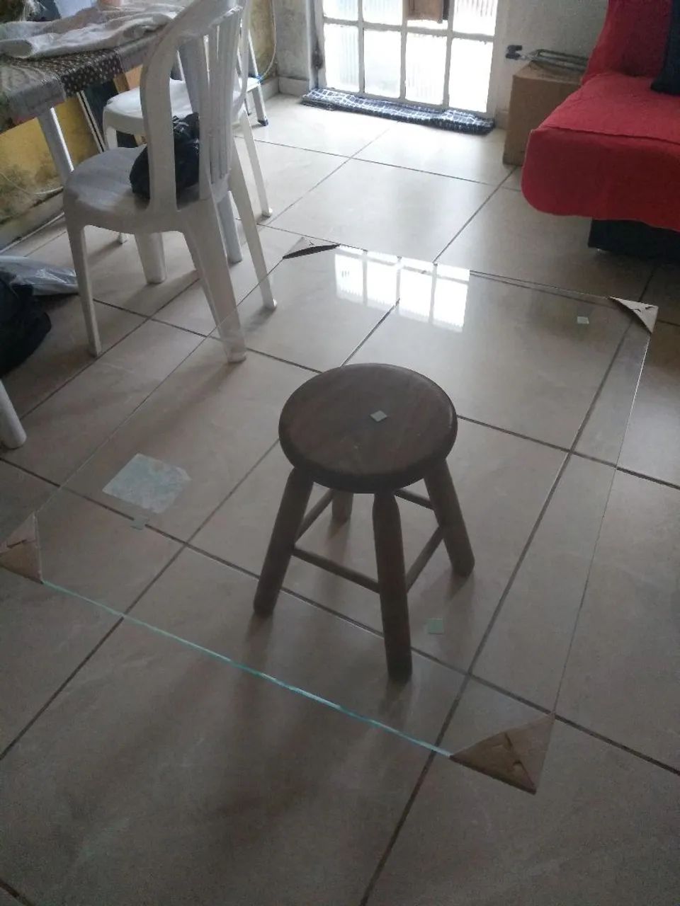 Tampo de mesa de centro de vidro temperado incolor. - Foto 2