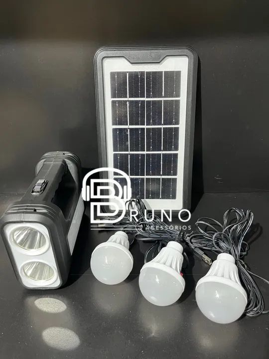 Kit Iluminação Solar com 3 Lâmpadas LED