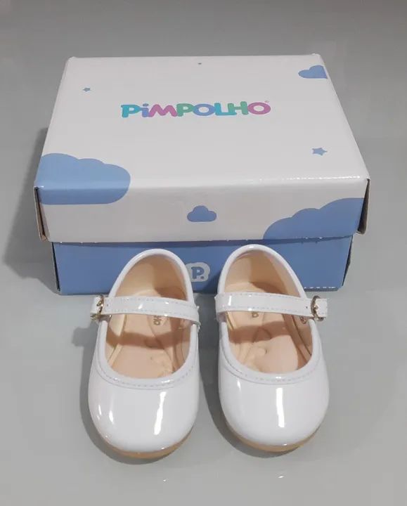 Sapatilhas Pimpolho Brancas Bebê - Novo N°16