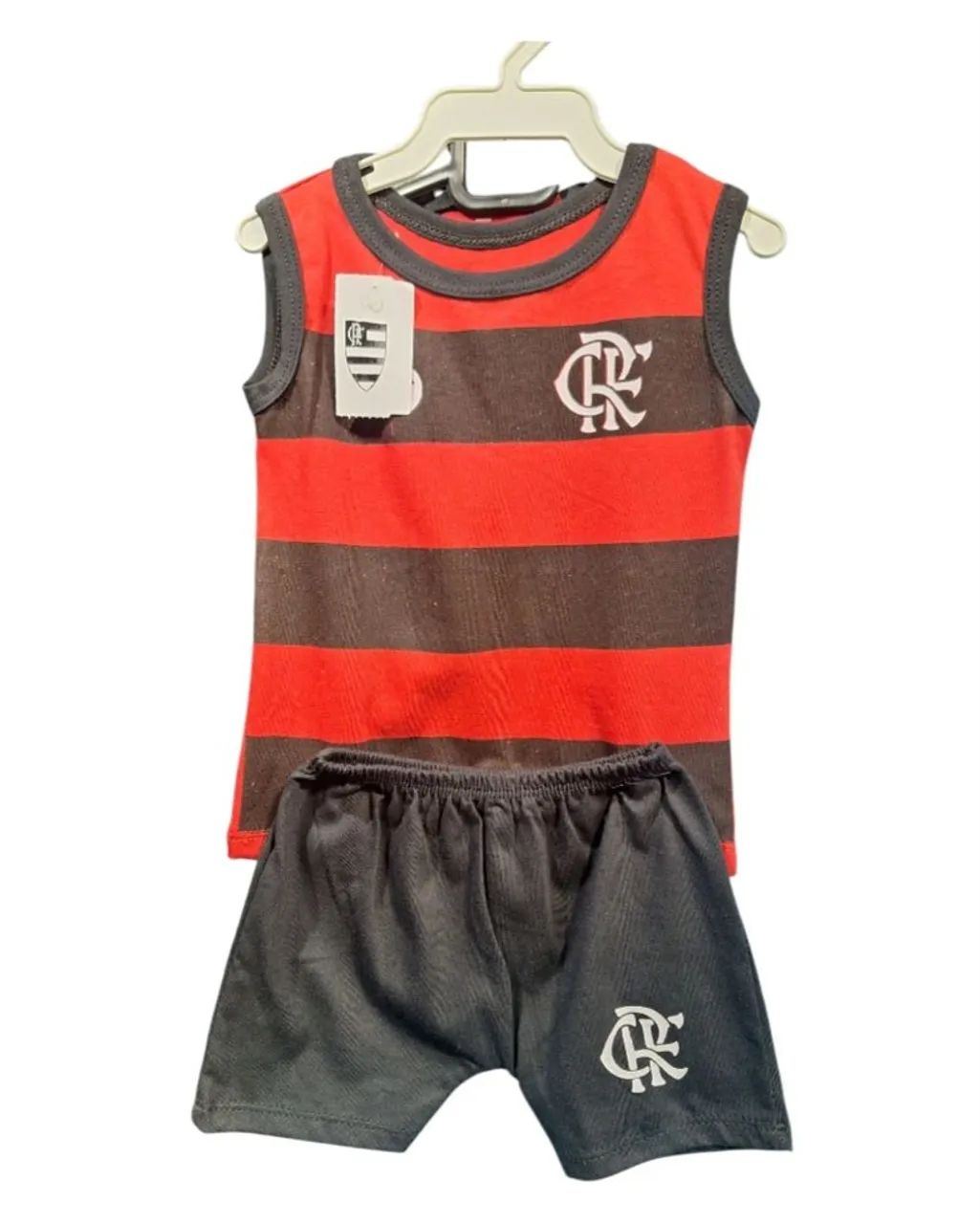 Conjunto Flamengo Bebê feminina- Camiseta e Bermuda 1-2 anos 