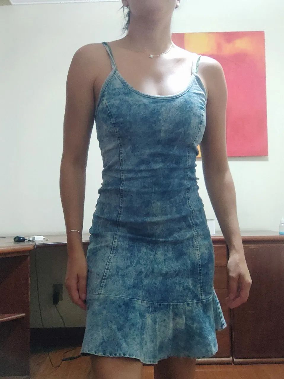 Vestido Jeans Azul Claro - Foto 4