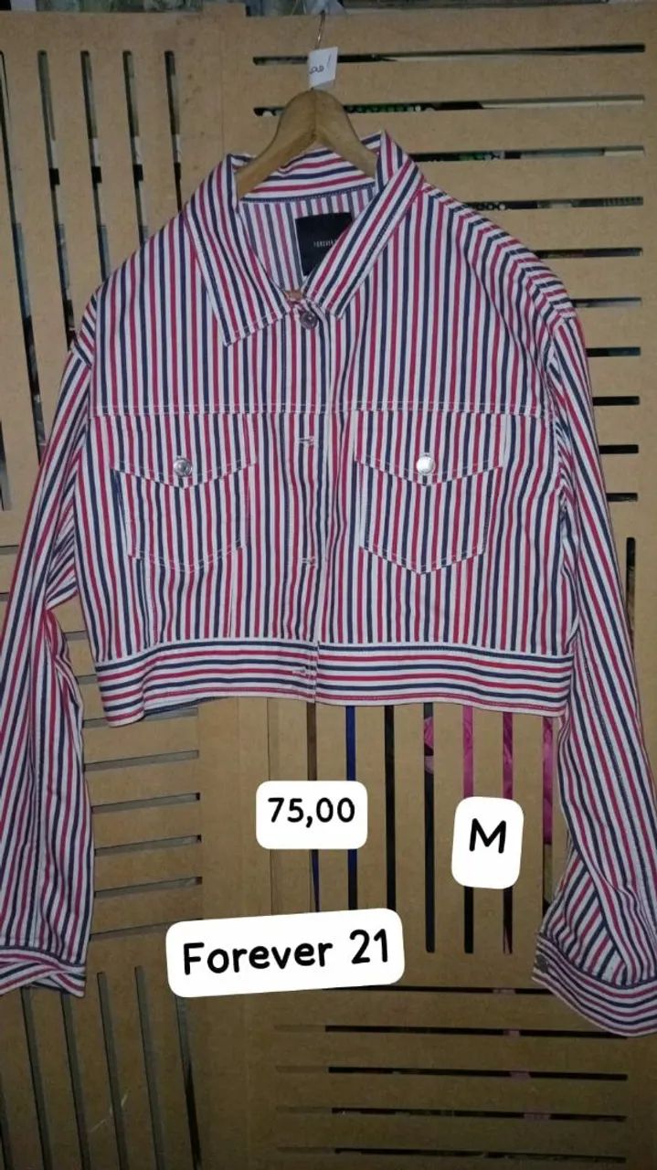 Jaqueta Jeans Listrada Forever 21