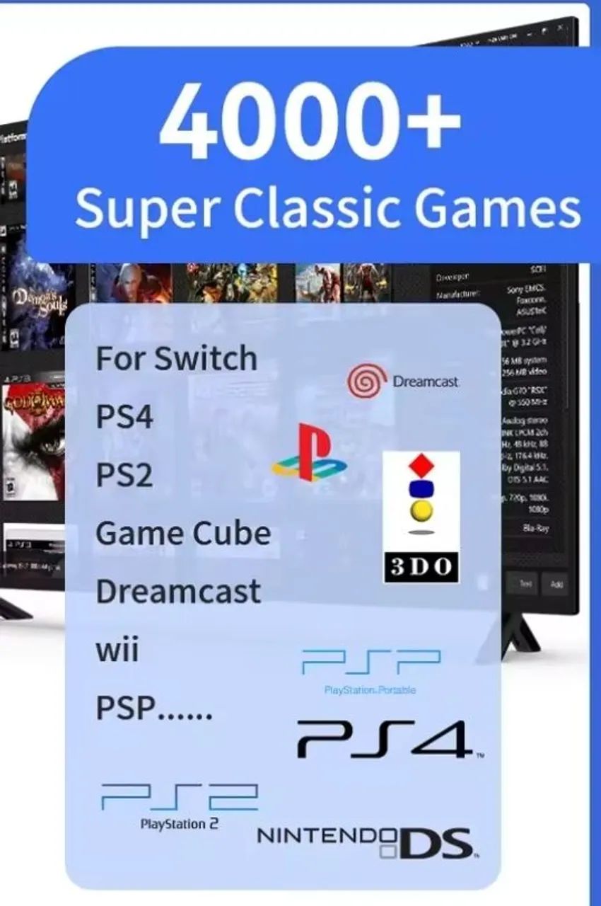 Hd 2 Tera c/4000+ Jogos Clássicos,diversas plataformas roda direto do HD!
