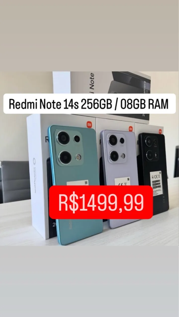 Redmi Note 14s 256GB / 08 GB RAM Novo Lacrado Global Entregamos