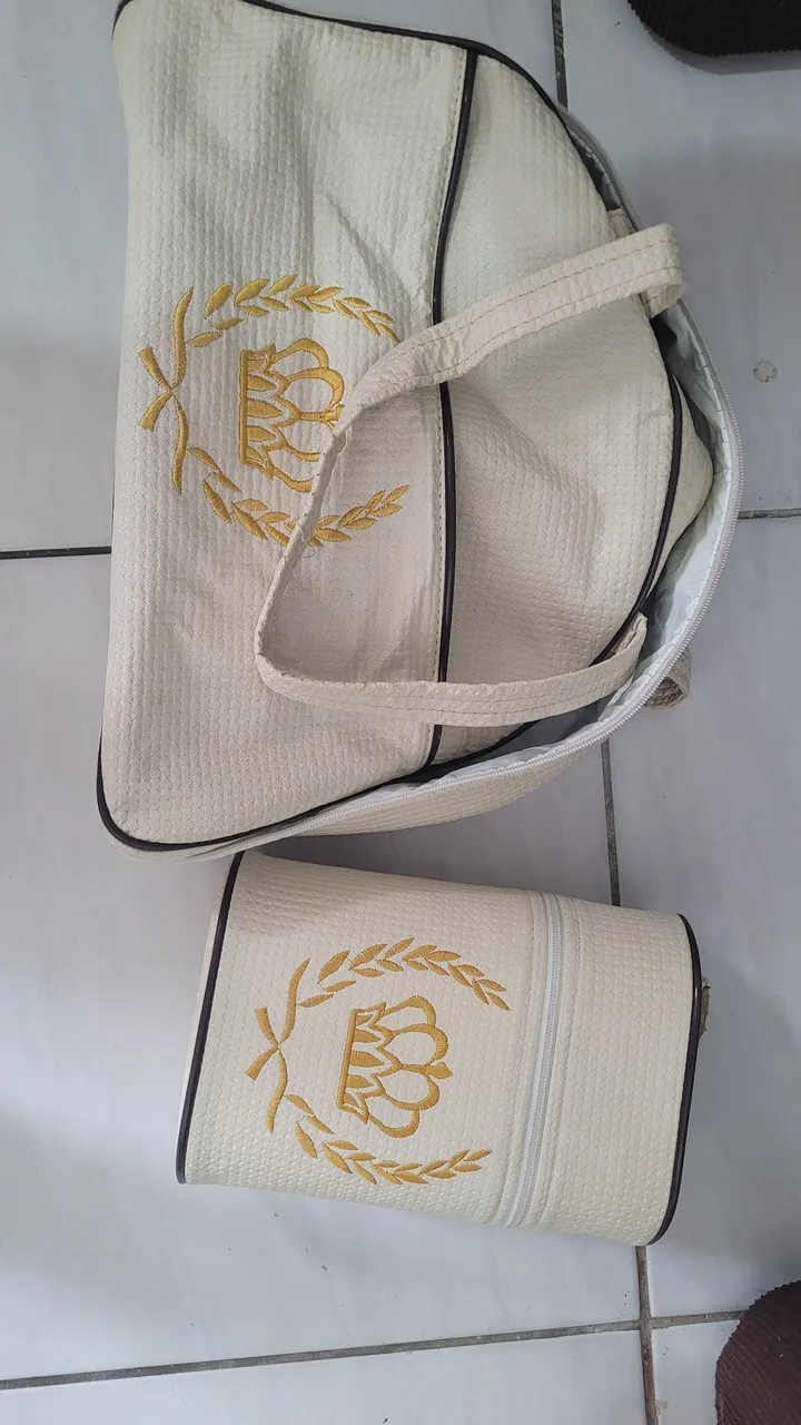 Kit Bolsas Maternidade Bordadas Elegantes