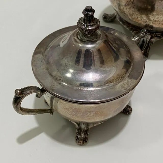Conjunto de Chá Folheado a Prata Importada (Antiguidade) - Foto 4