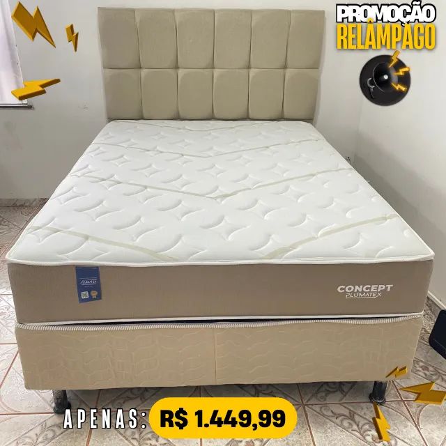 CAMA BOX CASAL CONCEPT MOLAS ENSACADAS - OFERTA RELÂMPAGO 