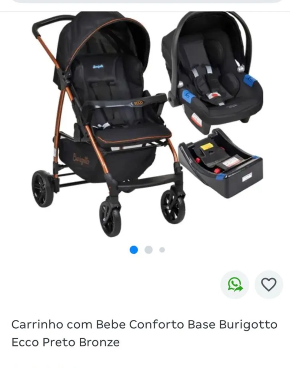 Carrinho de bebê e bebê conforto