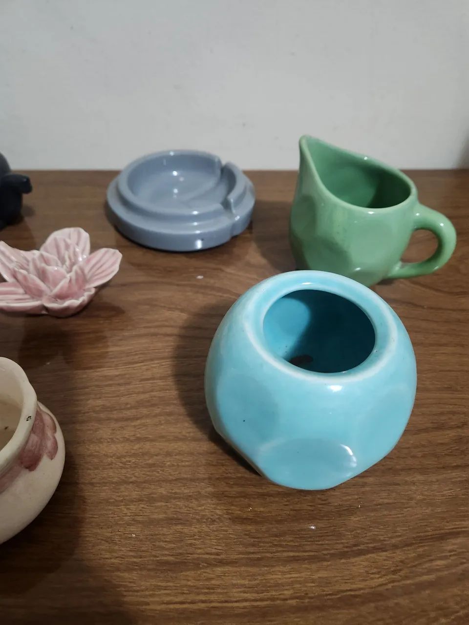 Kit Lindas Peças Bules, Flores em Cerâmica  - Foto 3
