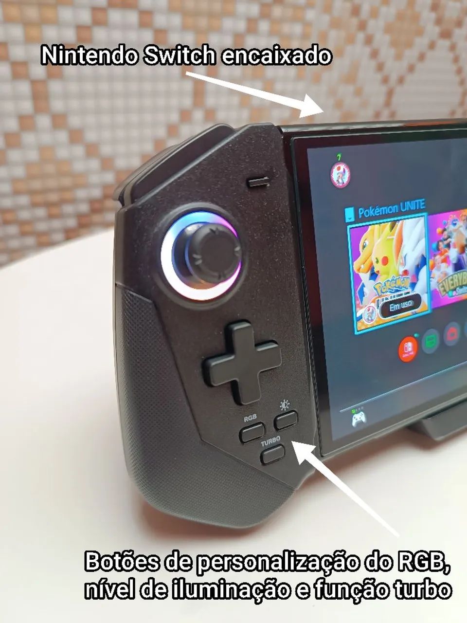 Controle Gamer Saitake STK-7047 para Nintendo Switch Padrão e OLED - Foto 5