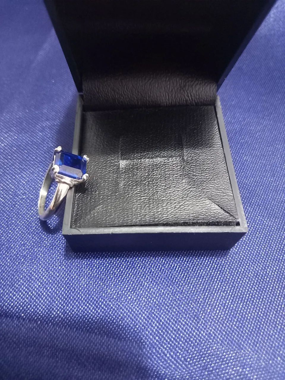 Anel confeccionado em prata 925 "Safira zircônia azul" n° 22 - Foto 5