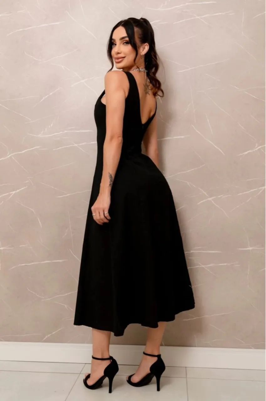Vestido mídi em algodão - Novo - Foto 3
