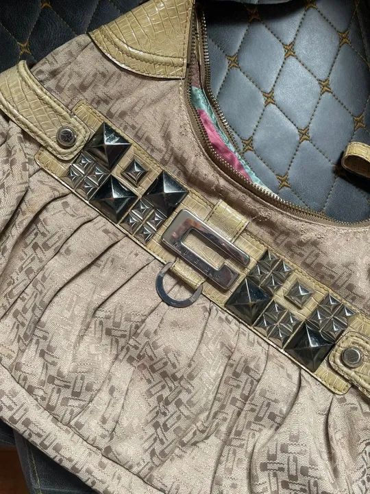 Bolsa Guess Bege Original Vintage Brecho