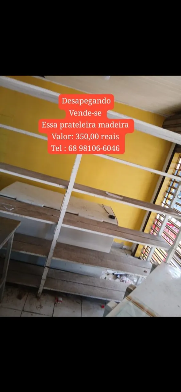 Prateleira de madeira para comércio tel *