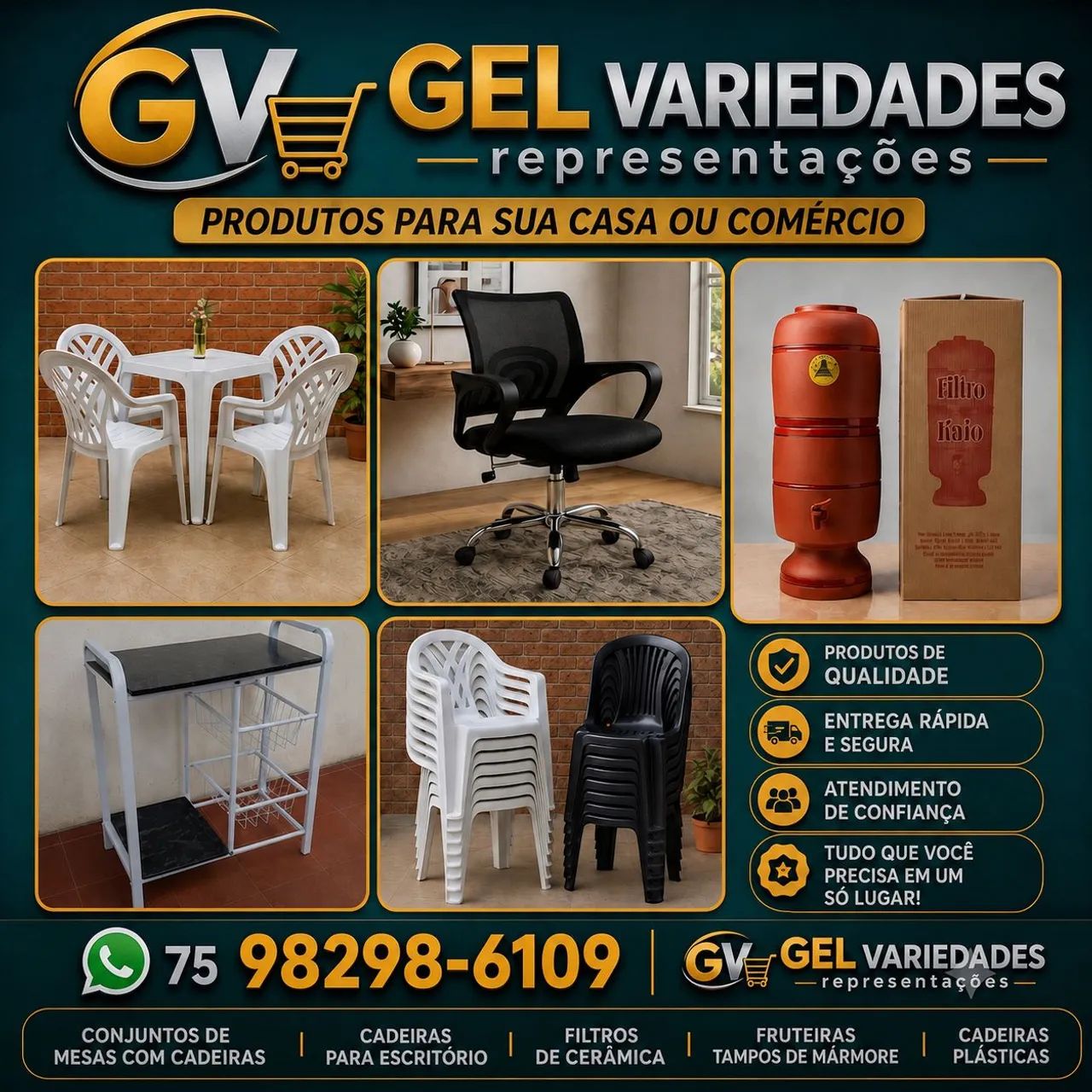 Jogos de mesas e cadeiras plásticas em promoção  - Foto 2