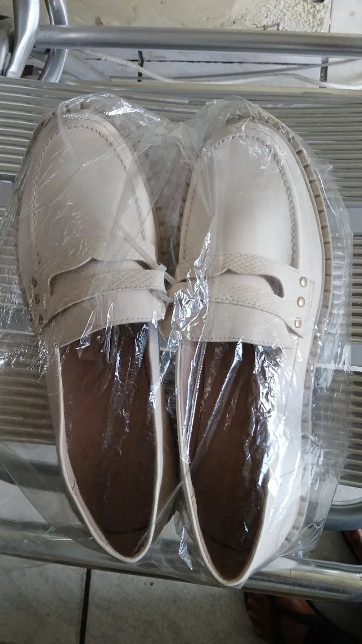 Sapato bege mocassim - Foto 5