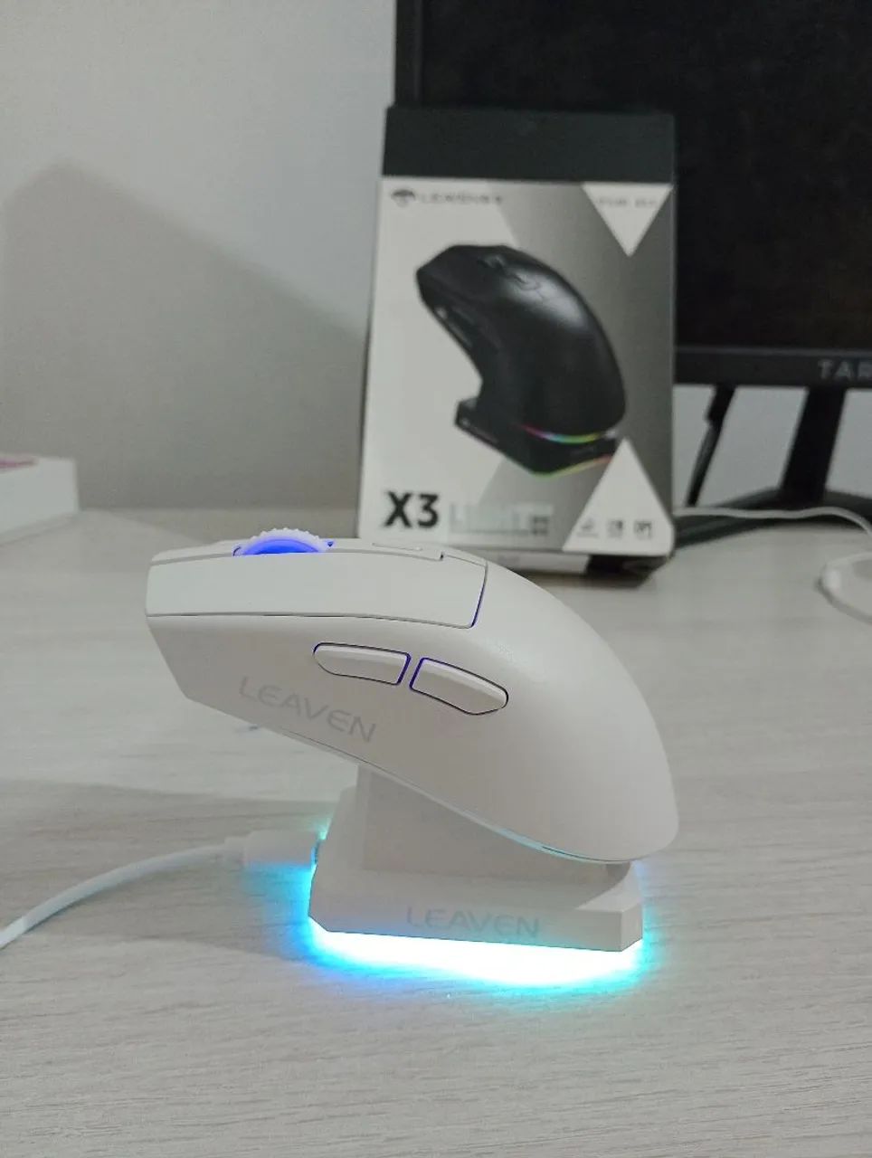 MOUSE X3 BRANCO NOVO - Foto 3