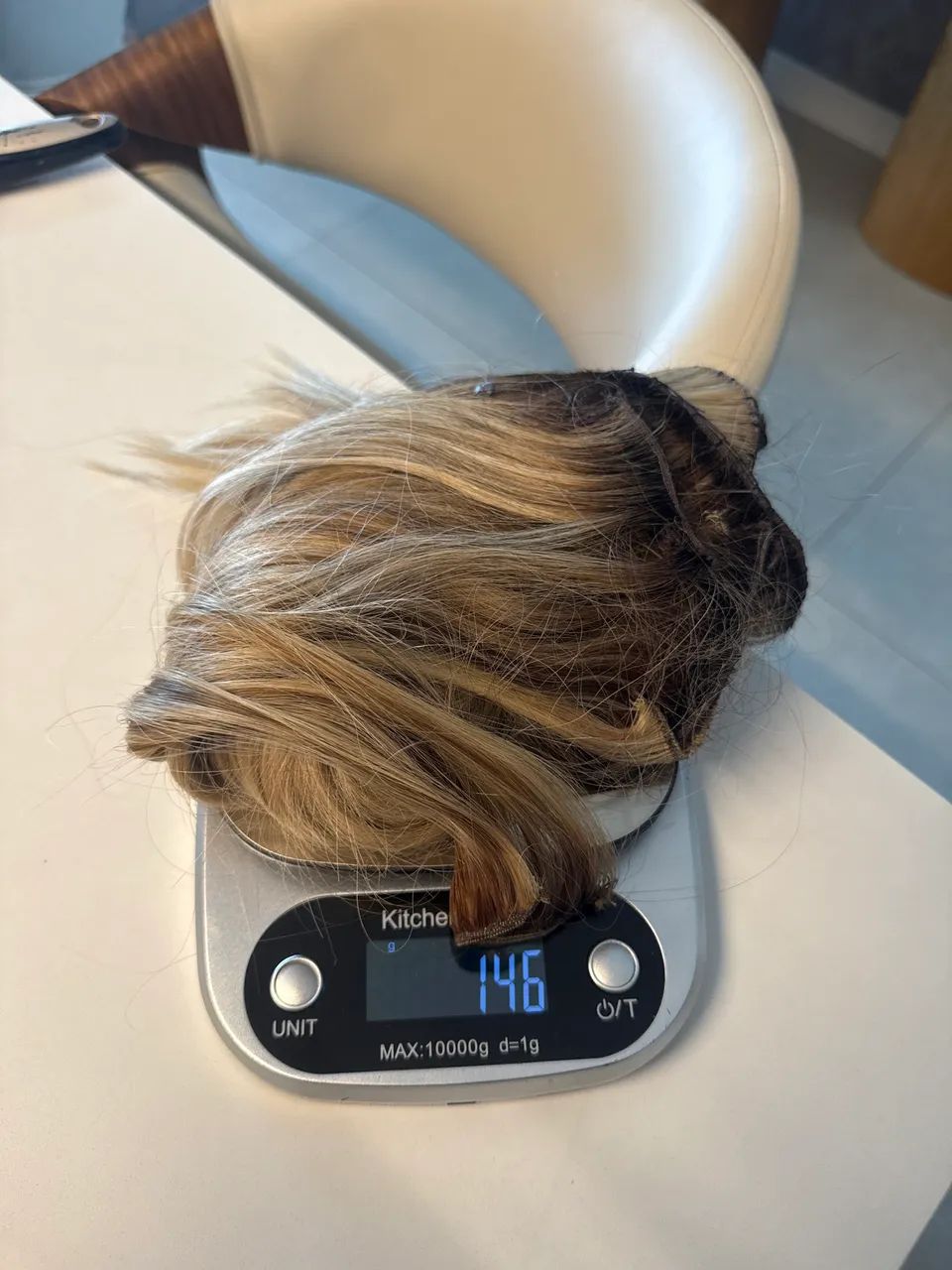Cabelo loiro 100% humano 145g 45cm - Foto 2