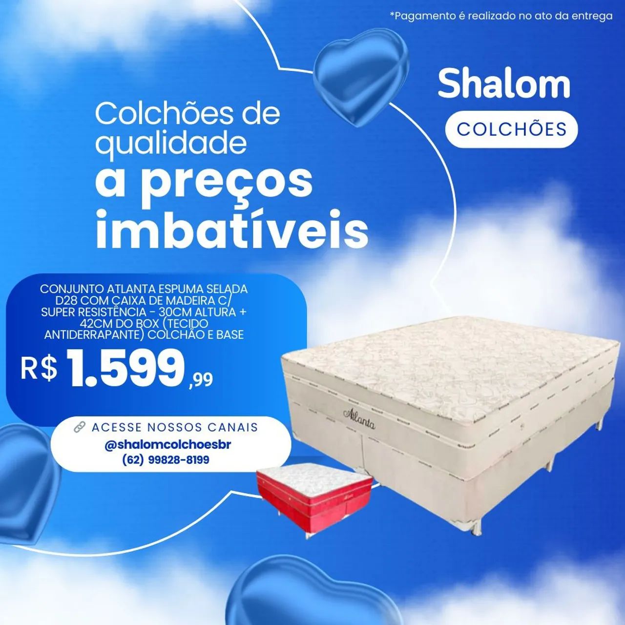 Colchão Atlanta Queen size semi ortopédico 