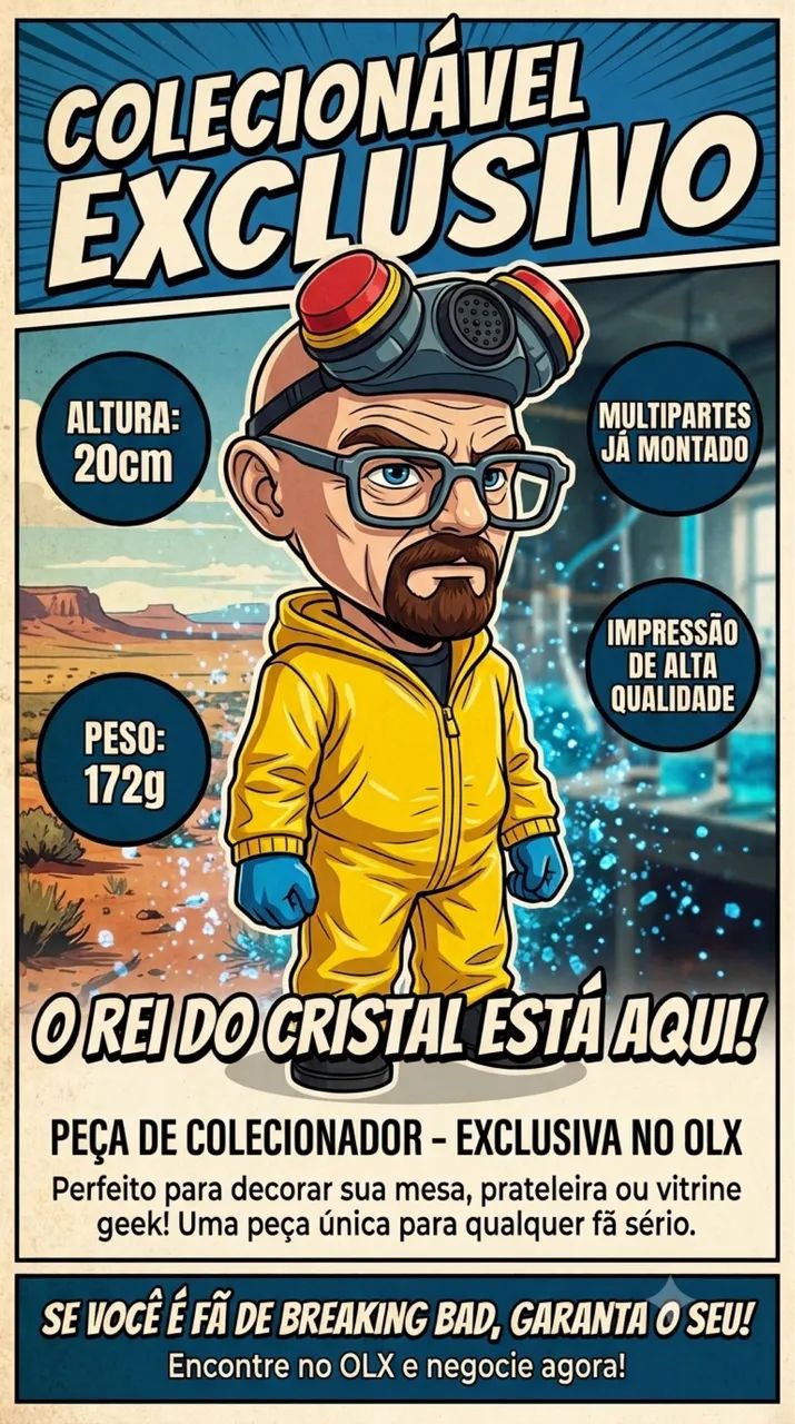 Boneco WALTER WHITE - BREAKING BAD | ACTION FIGURE IMPRESSA EM 3D - Foto 2