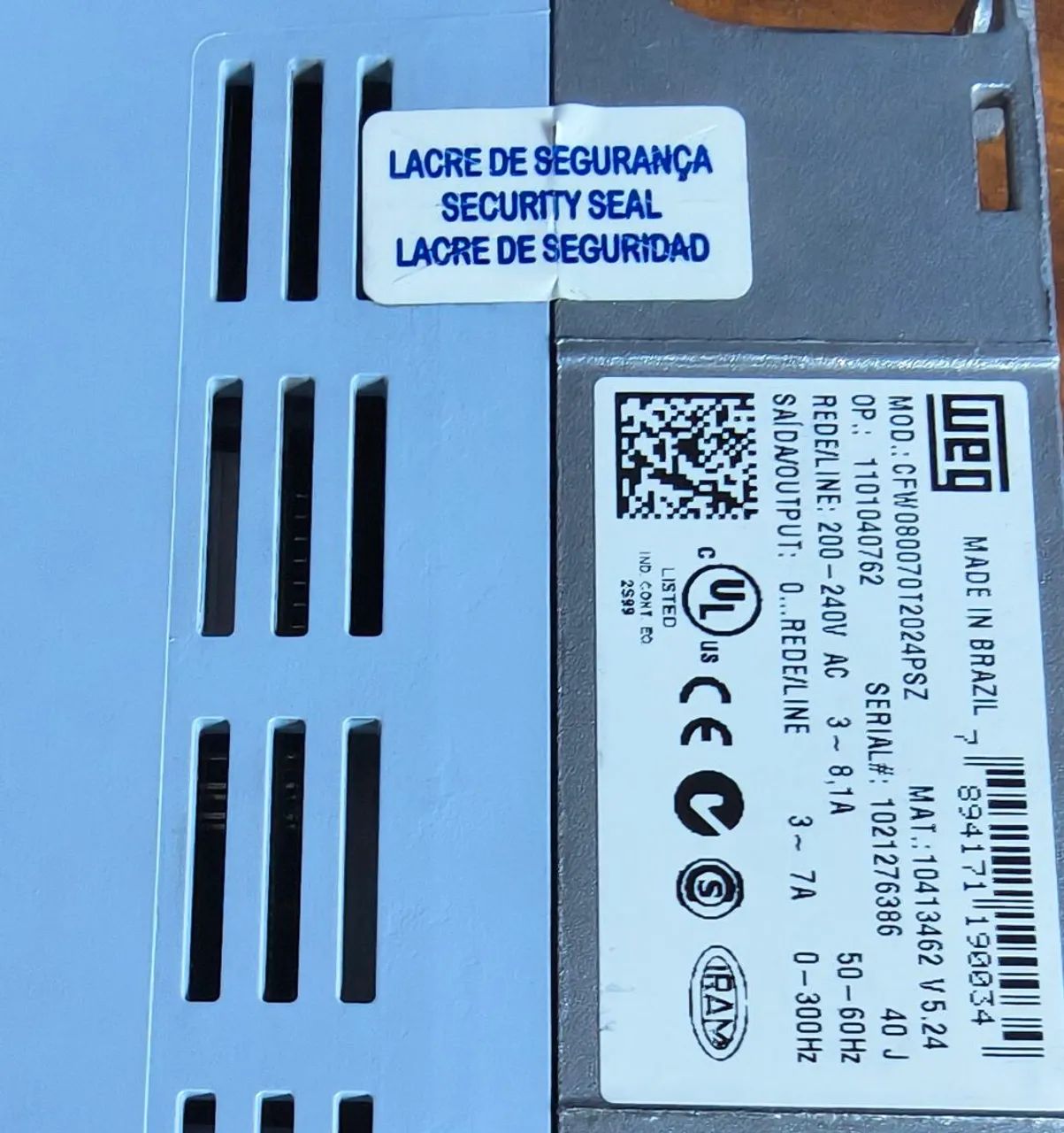 Inversor de frequência cfw08 2cv . tensão de trabalho 220v . corrente de saída 7A - Foto 4