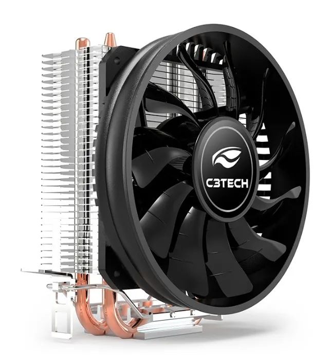COOLER GAMER PARA PROCESSADOR INTEL E AMD C3TECH FC-100BK COM 2 HEATPIPES - Foto 3