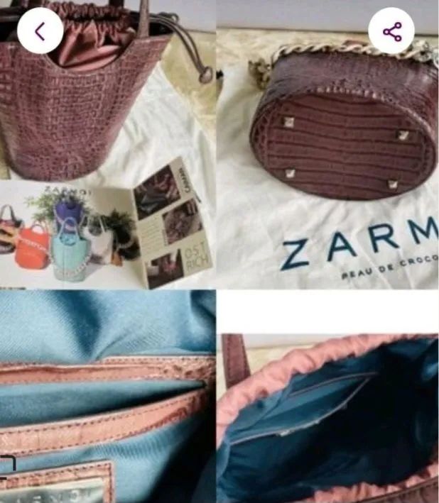 Bolsa zarmoi original com couro de crocodilo comprada no Japão com nf  - Foto 3